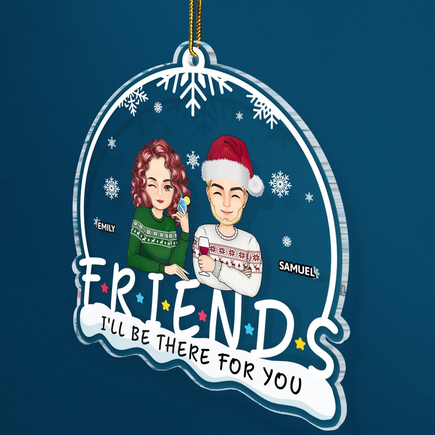 Heartfelt Personalized 'I'll Be There For You' Friends Christmas Ornament