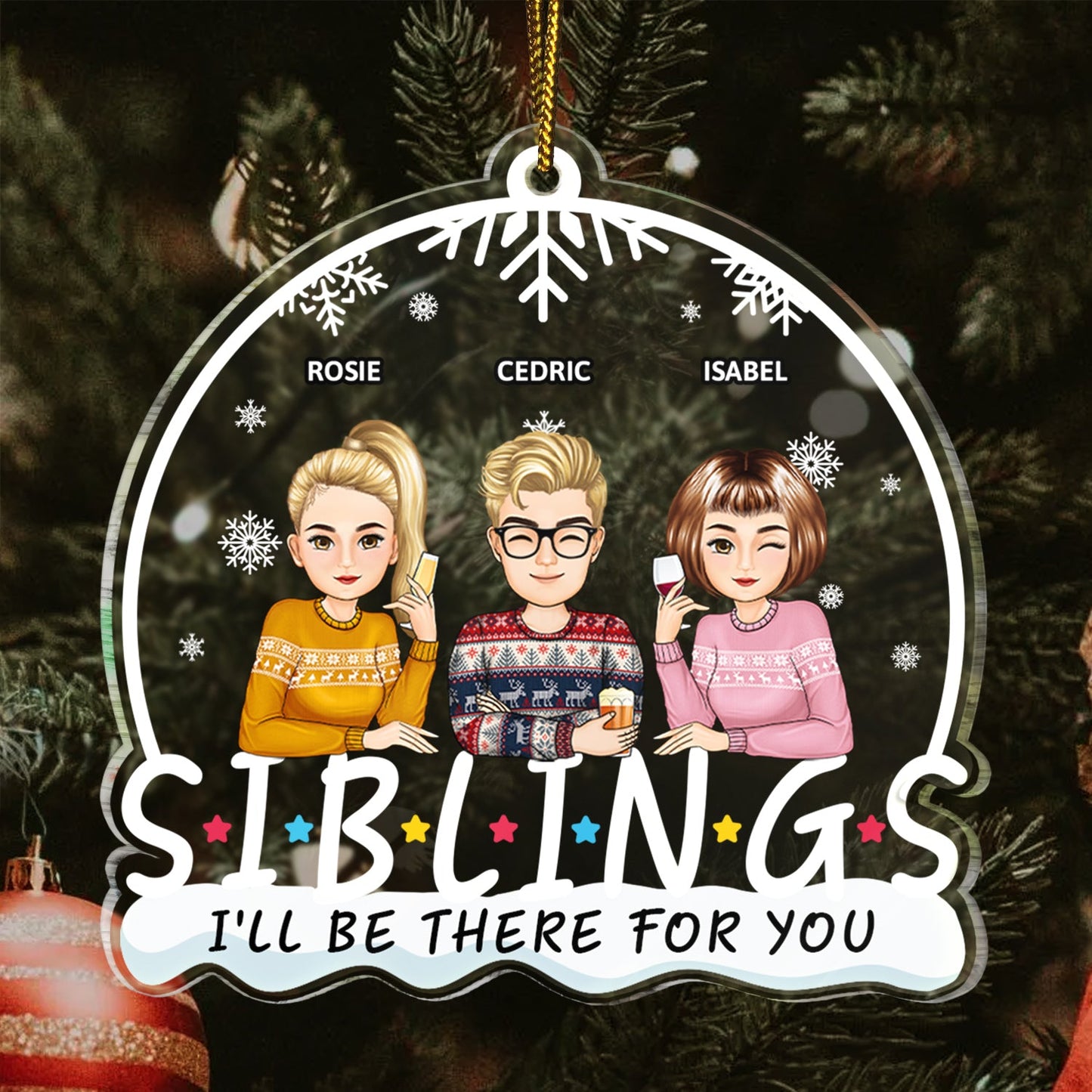 Heartfelt Personalized 'I'll Be There For You' Friends Christmas Ornament