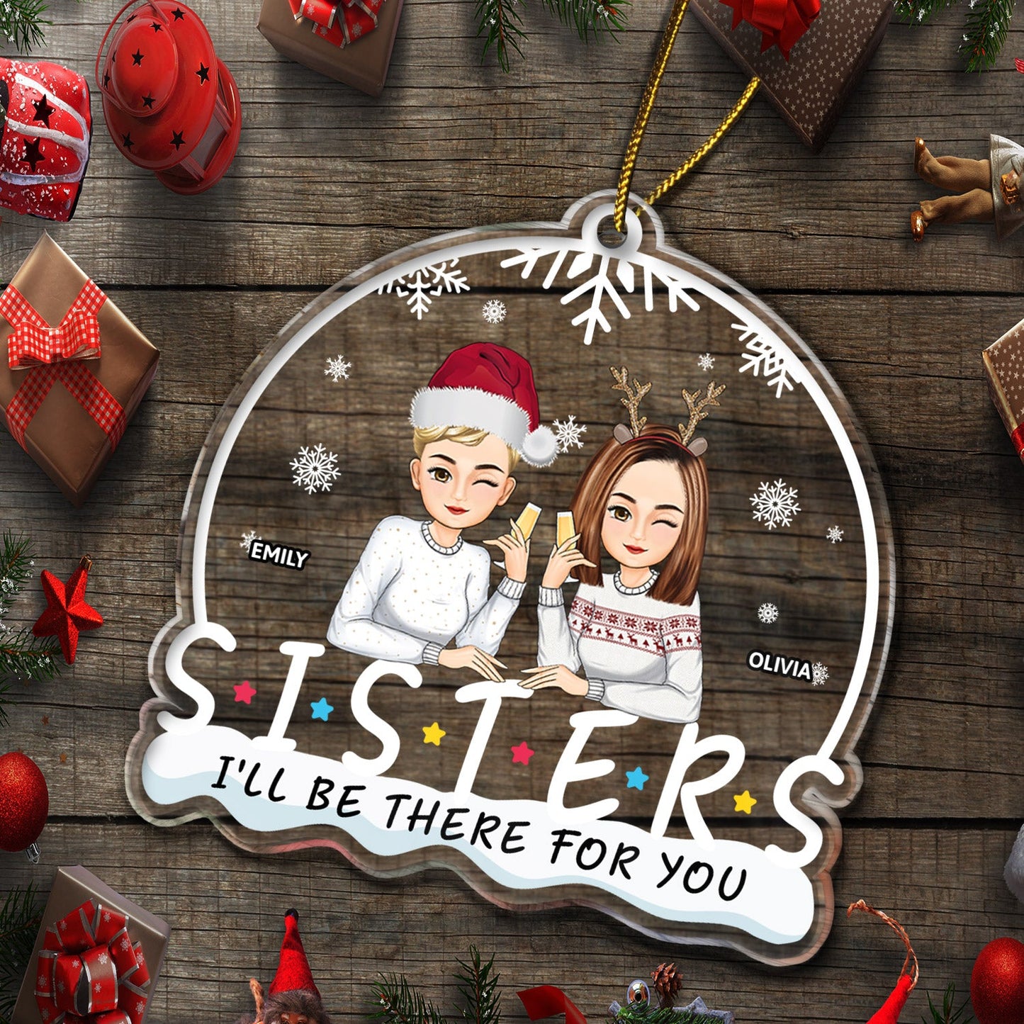 Heartfelt Personalized 'I'll Be There For You' Friends Christmas Ornament