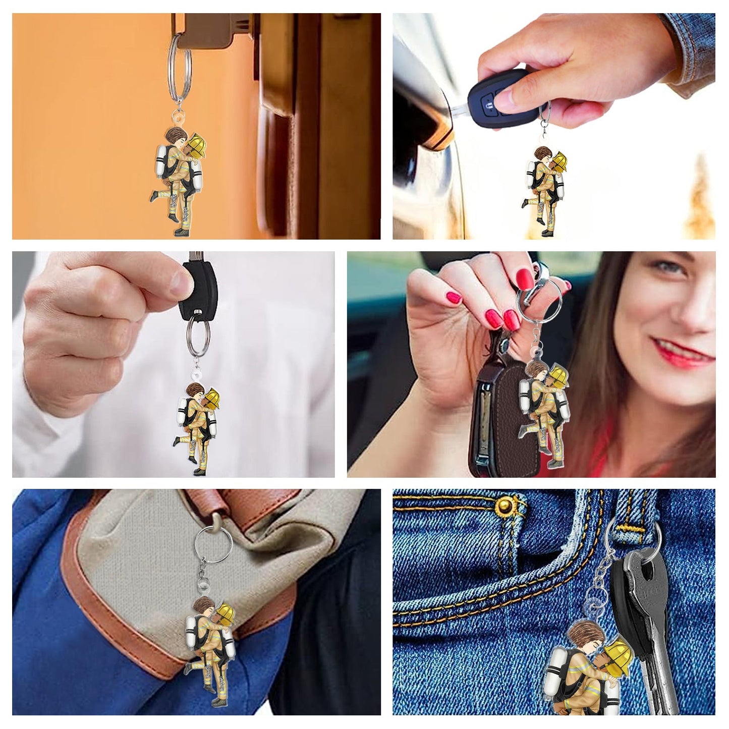 Heartfelt Personalized Couple Keychain - Nurse & Soldier Custom Gift