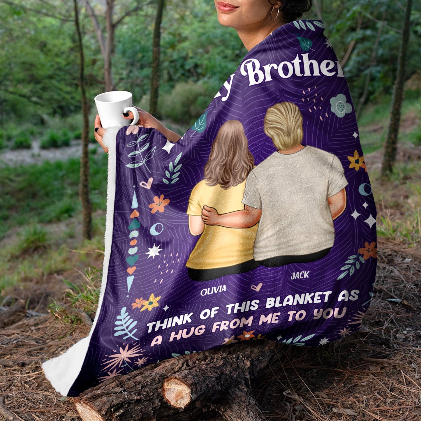 Personalized 'A Hug From Me To You' Blanket for Sister & Brother