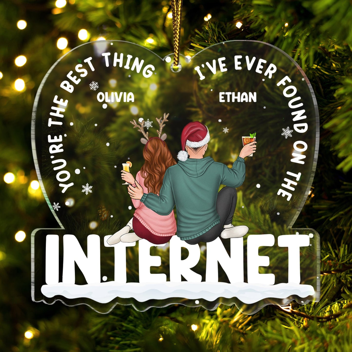 Custom 'Best Thing on Internet' Couple Christmas Keepsake Ornament
