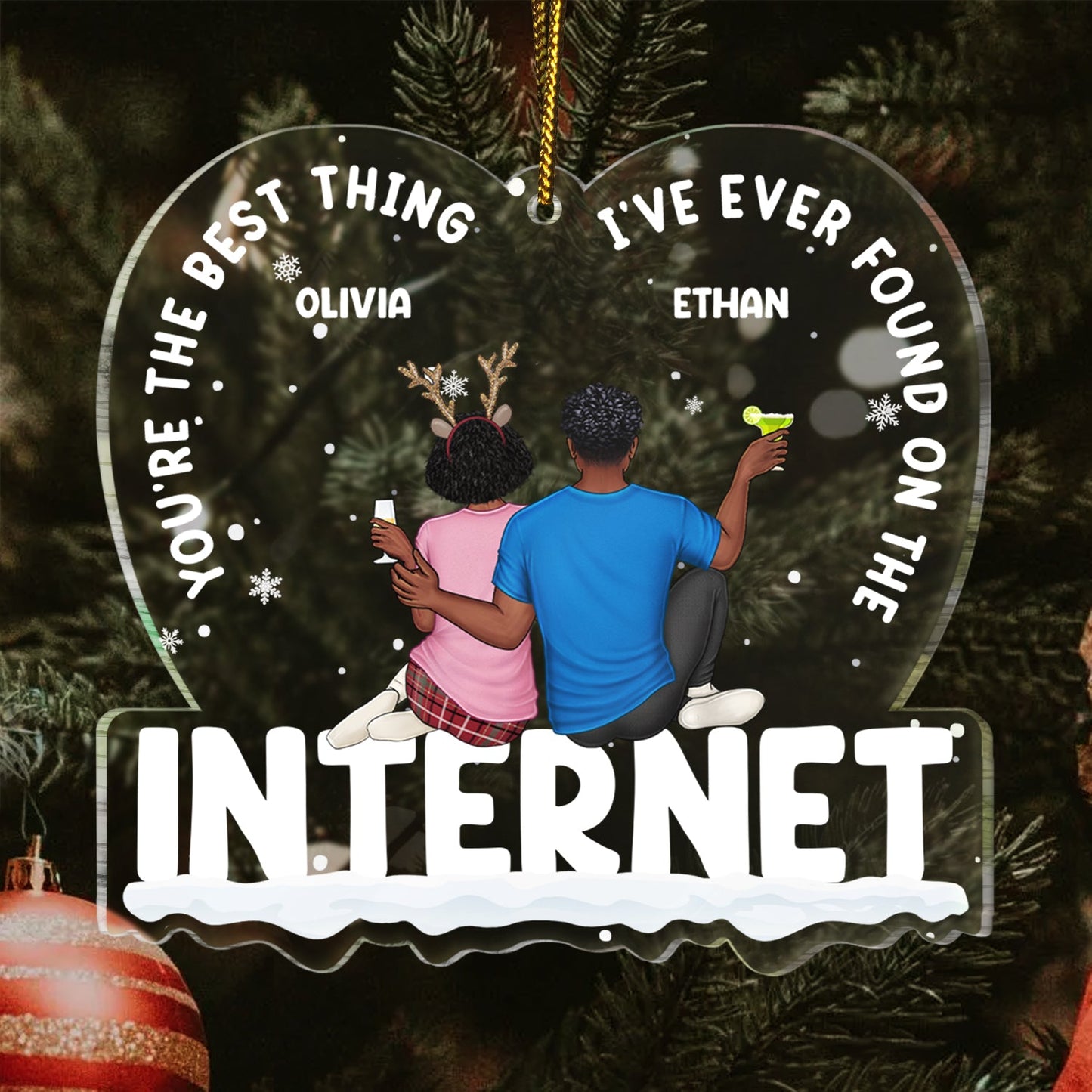 Custom 'Best Thing on Internet' Couple Christmas Keepsake Ornament
