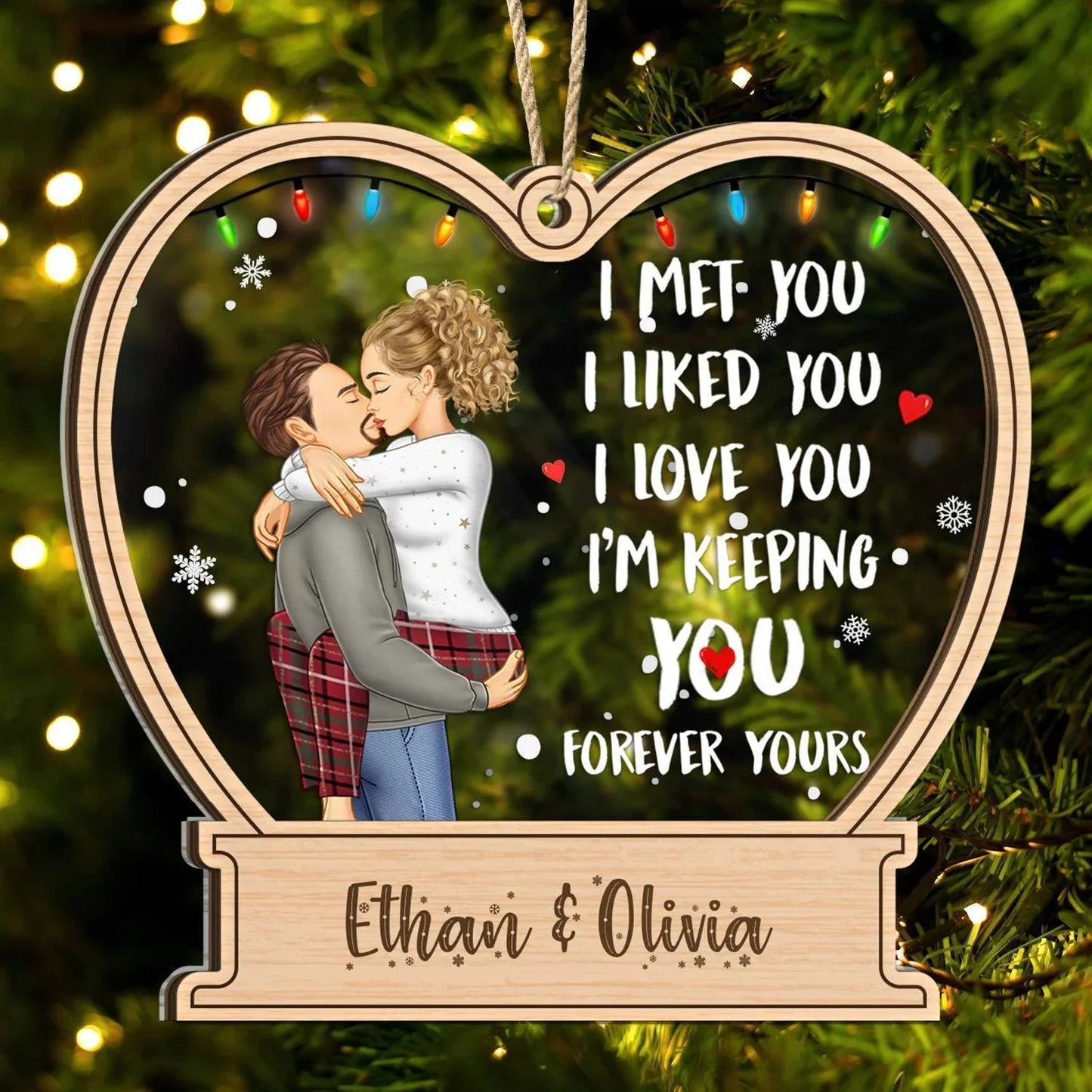 Personalized 'I'm Keeping You' Couples Keepsake - Wood & Acrylic Ornament