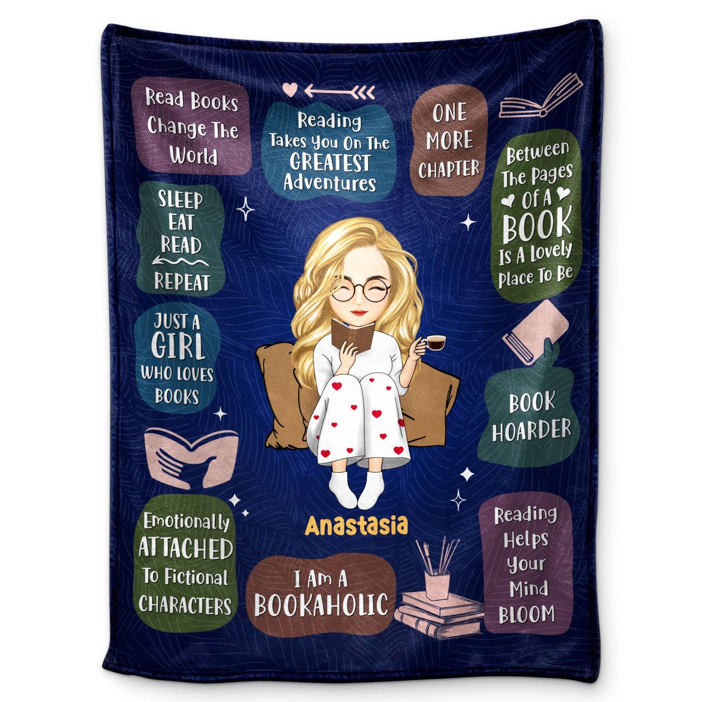 Personalized 'Just A Girl Who Loves Books' Blanket for Readers