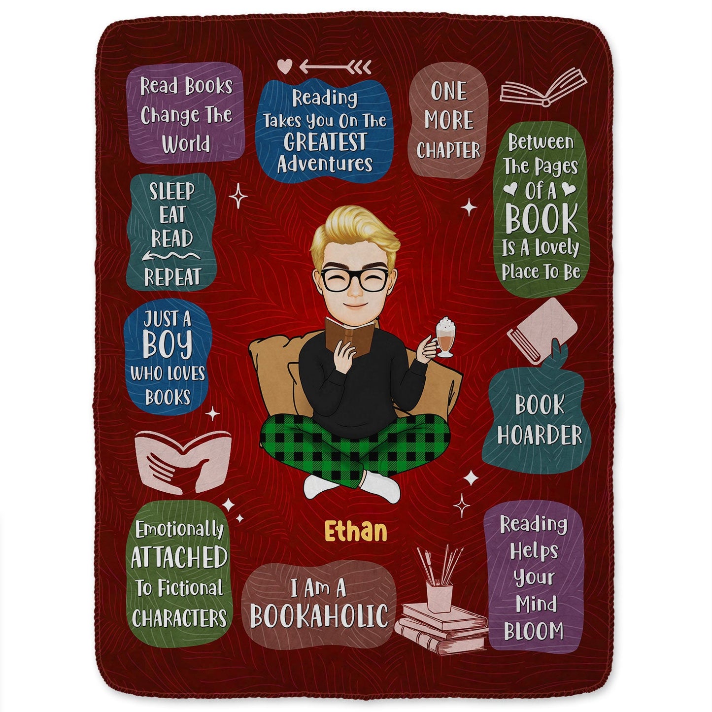 Personalized 'Just A Girl Who Loves Books' Blanket for Readers