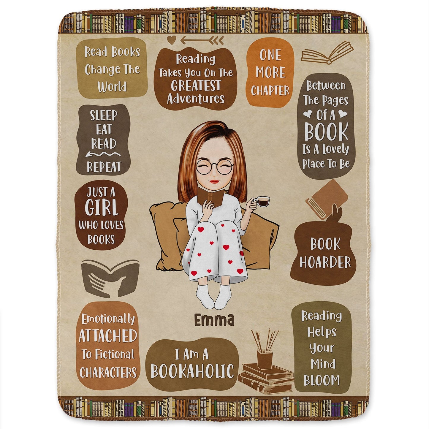 Personalized "Just A Girl Who Loves Books" Cozy Reading Blanket Gift