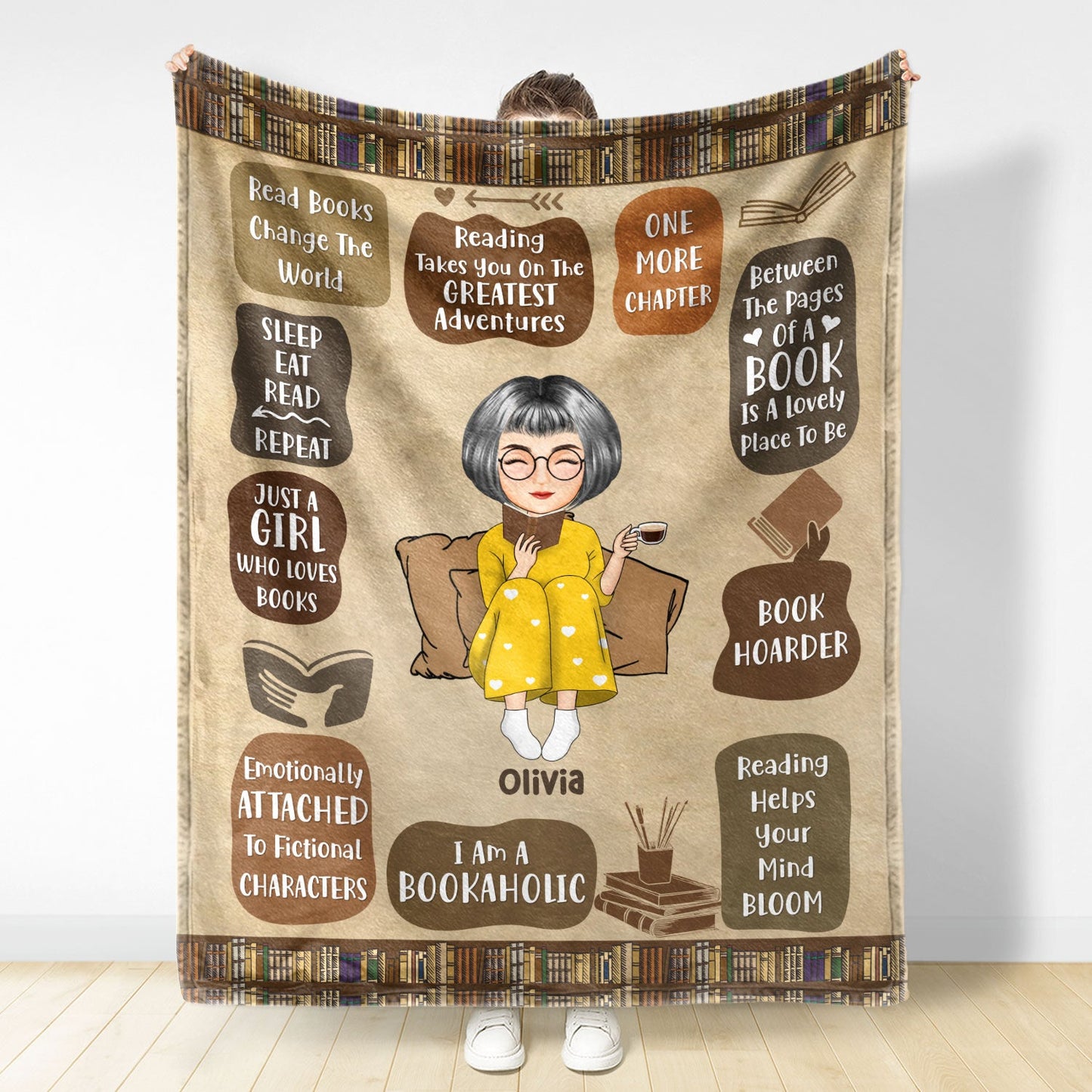 Personalized "Just A Girl Who Loves Books" Cozy Reading Blanket Gift