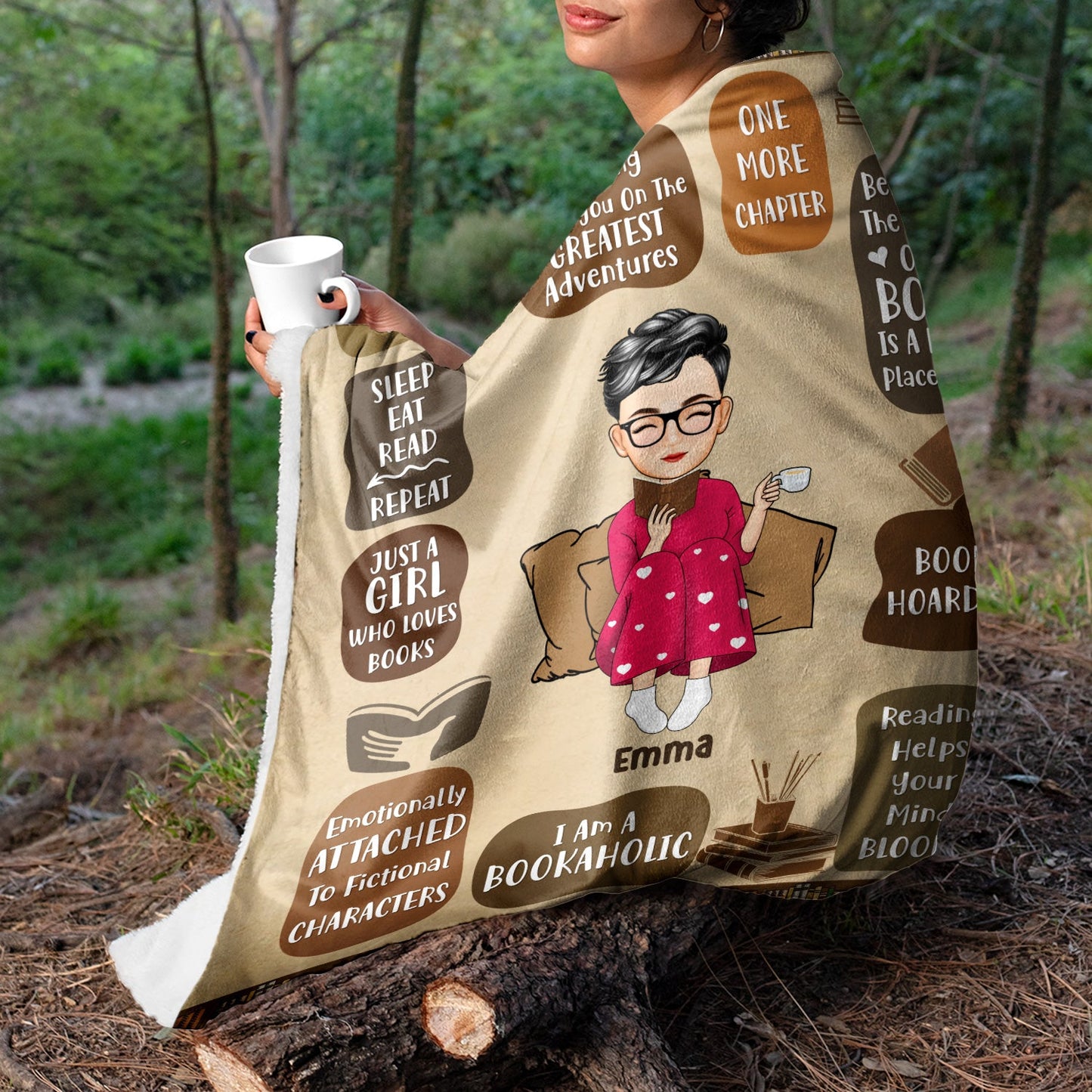 Personalized "Just A Girl Who Loves Books" Cozy Reading Blanket Gift