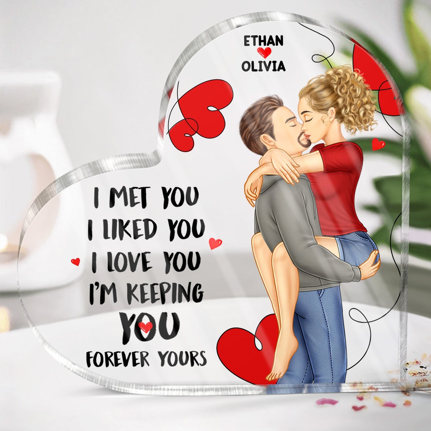 Personalized Couples "Forever Yours" Acrylic Plaque - Heartfelt Gift