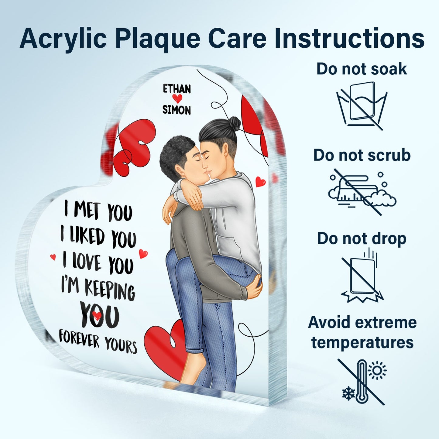 Personalized Couples "Forever Yours" Acrylic Plaque - Heartfelt Gift