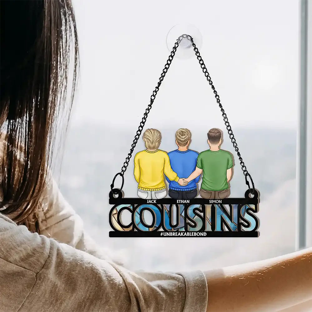 Heartfelt Personalized Suncatcher: 'Family Forever Unbreakable Bond' for Dad