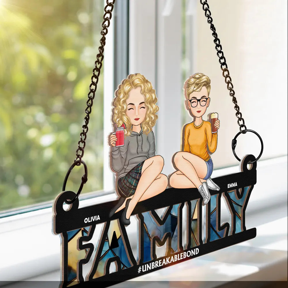 Heartfelt Personalized Family Suncatcher Ornament: Unbreakable Bond
