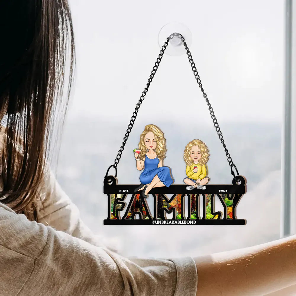 Heartfelt Personalized Family Suncatcher Ornament: Unbreakable Bond
