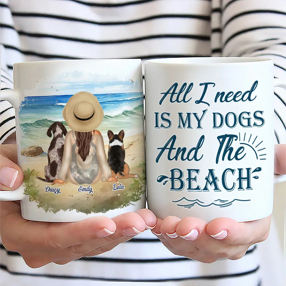 Personalized 'All I Need Is My Dog & The Beach' Mug for Dog & Beach Lovers