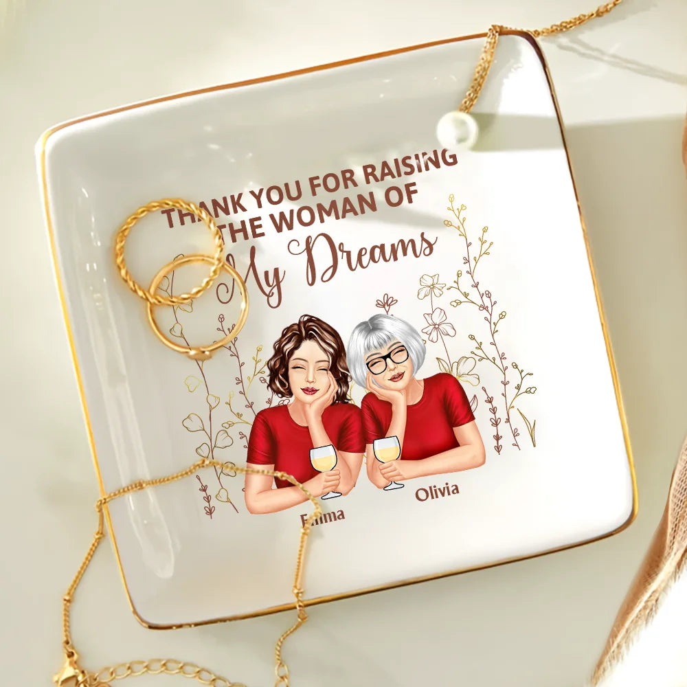 Gift For Mother, Mom, Daughters, Sons - Thank You For Raising The Man - Personalized Ring Dish