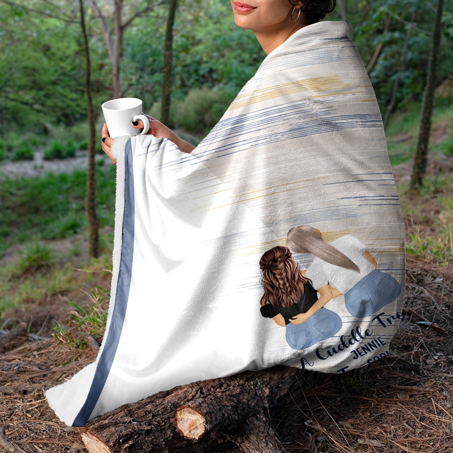 Custom 'A Cuddle From' Blanket - Personalized Gift for Sisters & Best Friends