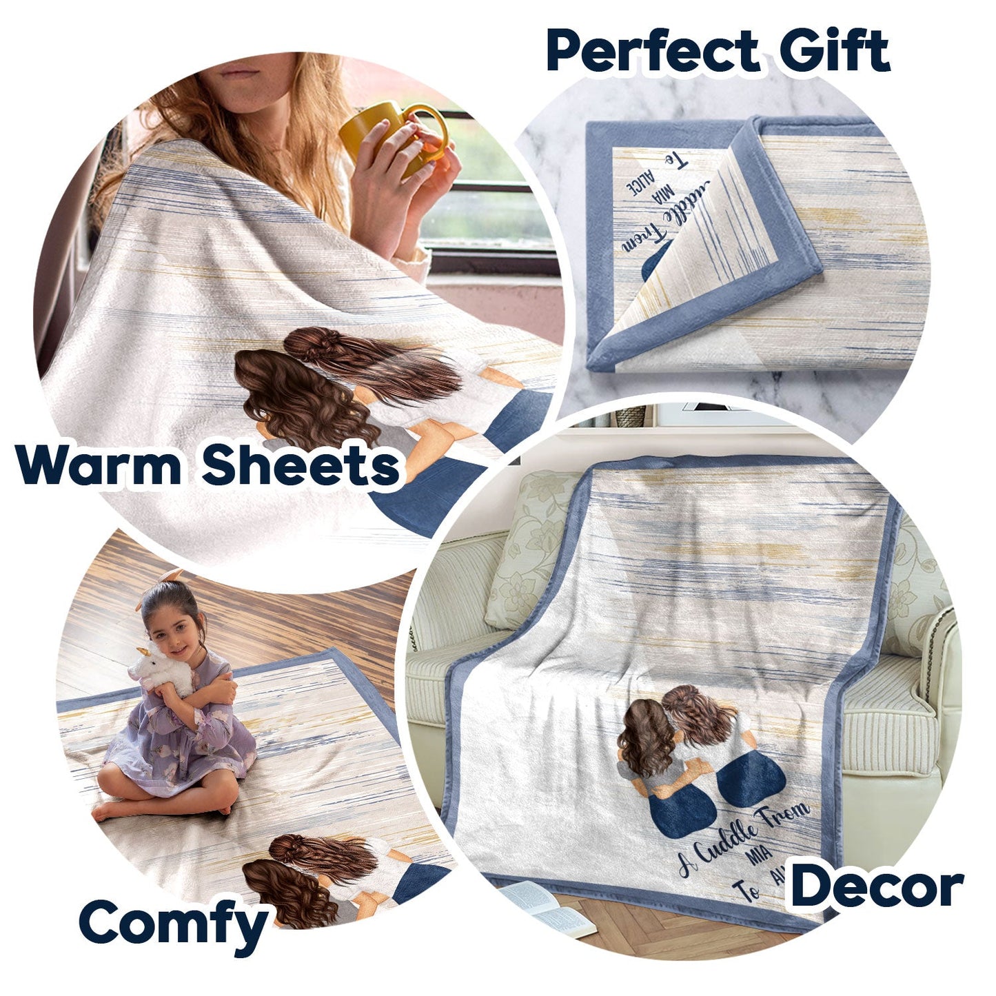 Custom 'A Cuddle From' Blanket - Personalized Gift for Sisters & Best Friends