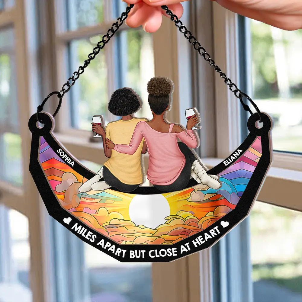 Personalized 'Not Sisters By Blood But Sisters By Heart' Suncatcher Ornament