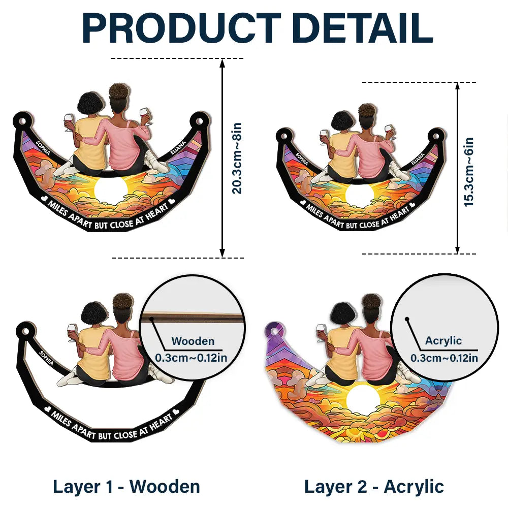 Personalized 'Not Sisters By Blood But Sisters By Heart' Suncatcher Ornament