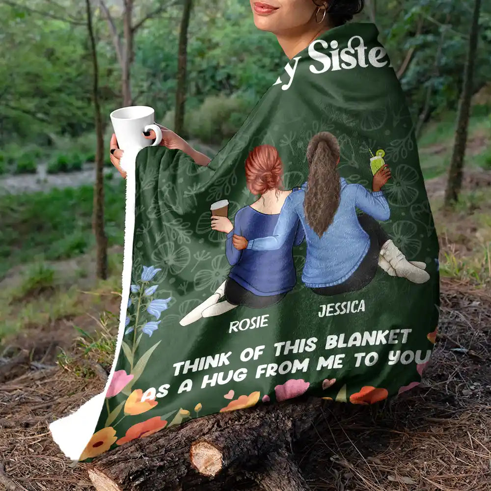 Heartfelt Personalized Sister Blanket - 'A Hug From Me To You' Gift