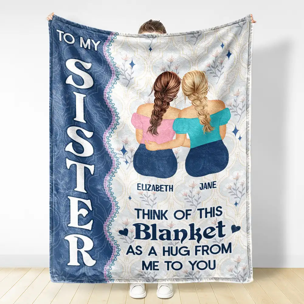 Gift For Bestie, Gift For Sisters - Think Of This Blanket - Personalized Fleece Blanket, Sherpa Blanket