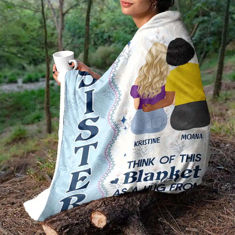 Gift For Bestie, Gift For Sisters - Think Of This Blanket - Personalized Fleece Blanket, Sherpa Blanket