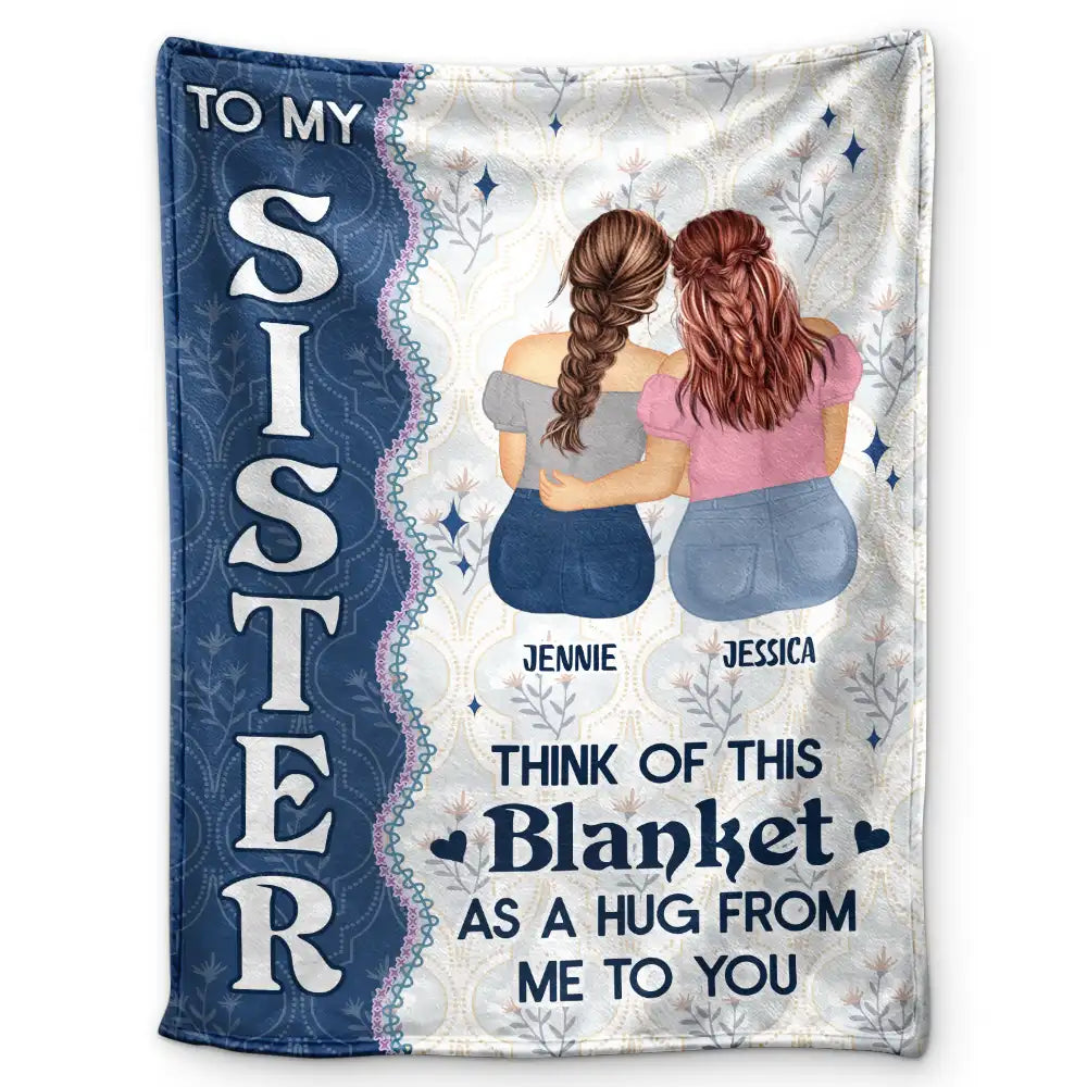 Gift For Bestie, Gift For Sisters - Think Of This Blanket - Personalized Fleece Blanket, Sherpa Blanket