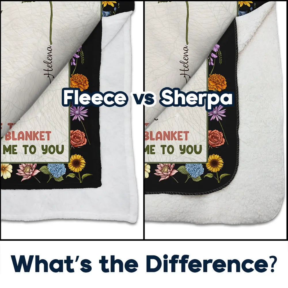 Gift For Mother,Gift For Grandma,Gift For Sibling,Gift For Sisters,Gift For Bestie,Love,Gift For Women,Gift For Yourself - Alphabet Flower A Hug From Me To You - Personalized Fleece Blanket, Sherpa Blanket