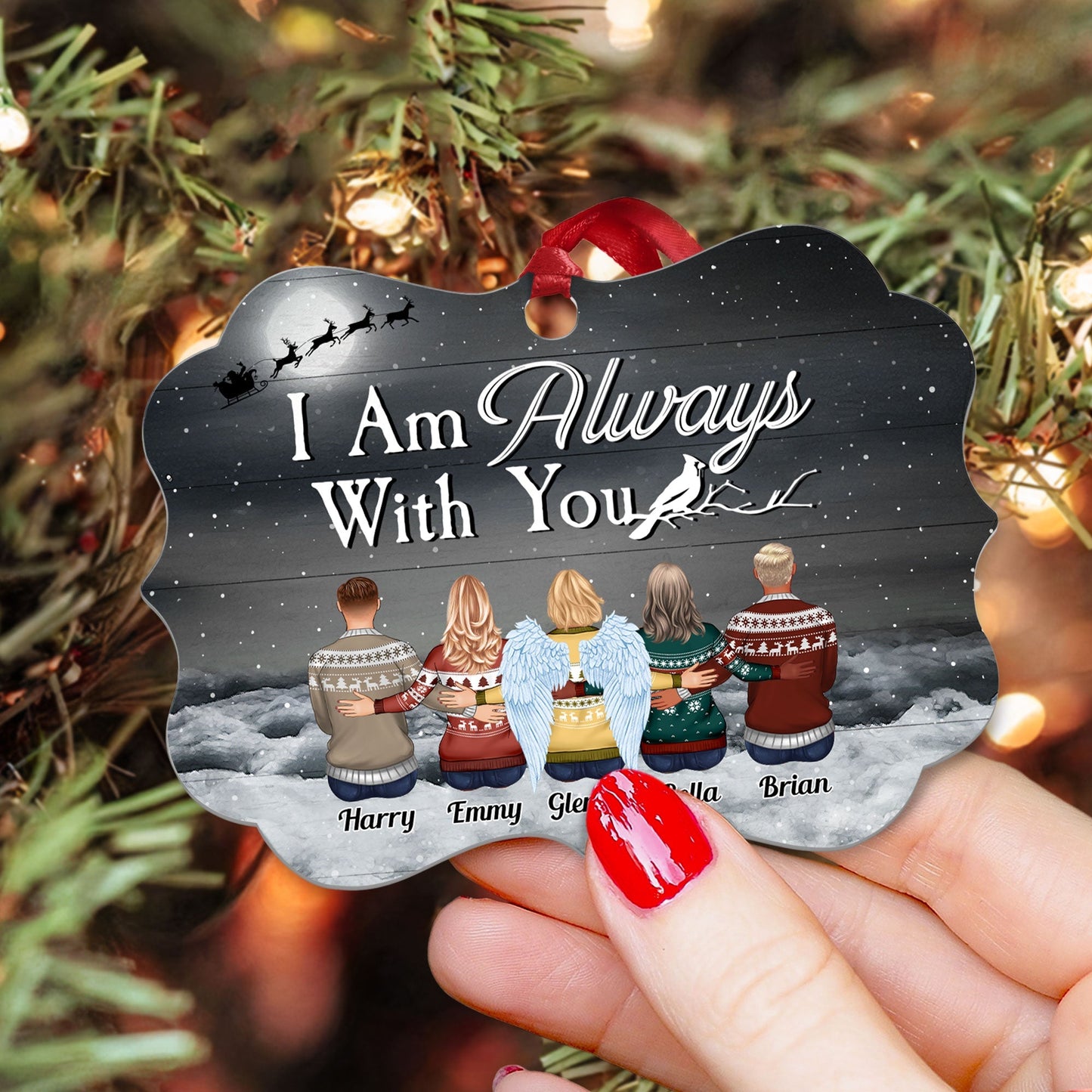 Custom 'I Am Always With You' Memorial For Loved One Ornament | Aluminum & Wood
