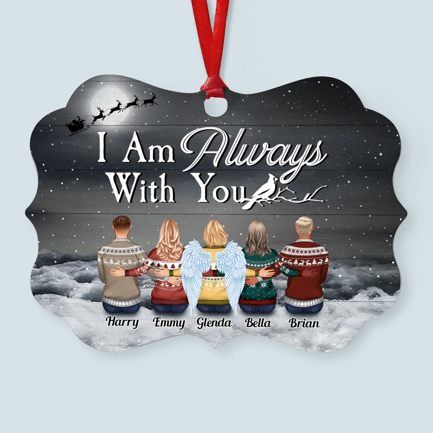 Custom 'I Am Always With You' Memorial For Loved One Ornament | Aluminum & Wood