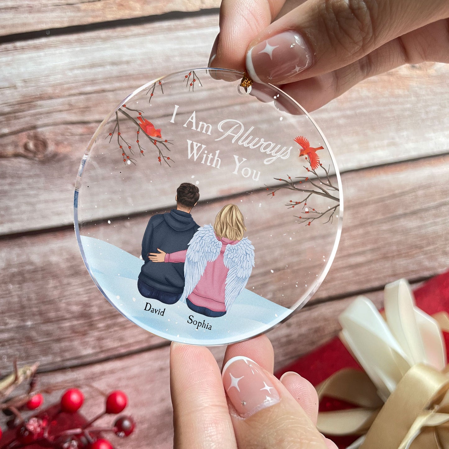 Custom 'I Am Always With You' Memorial For Loved One Ornament - Heartfelt Remembrance Gift