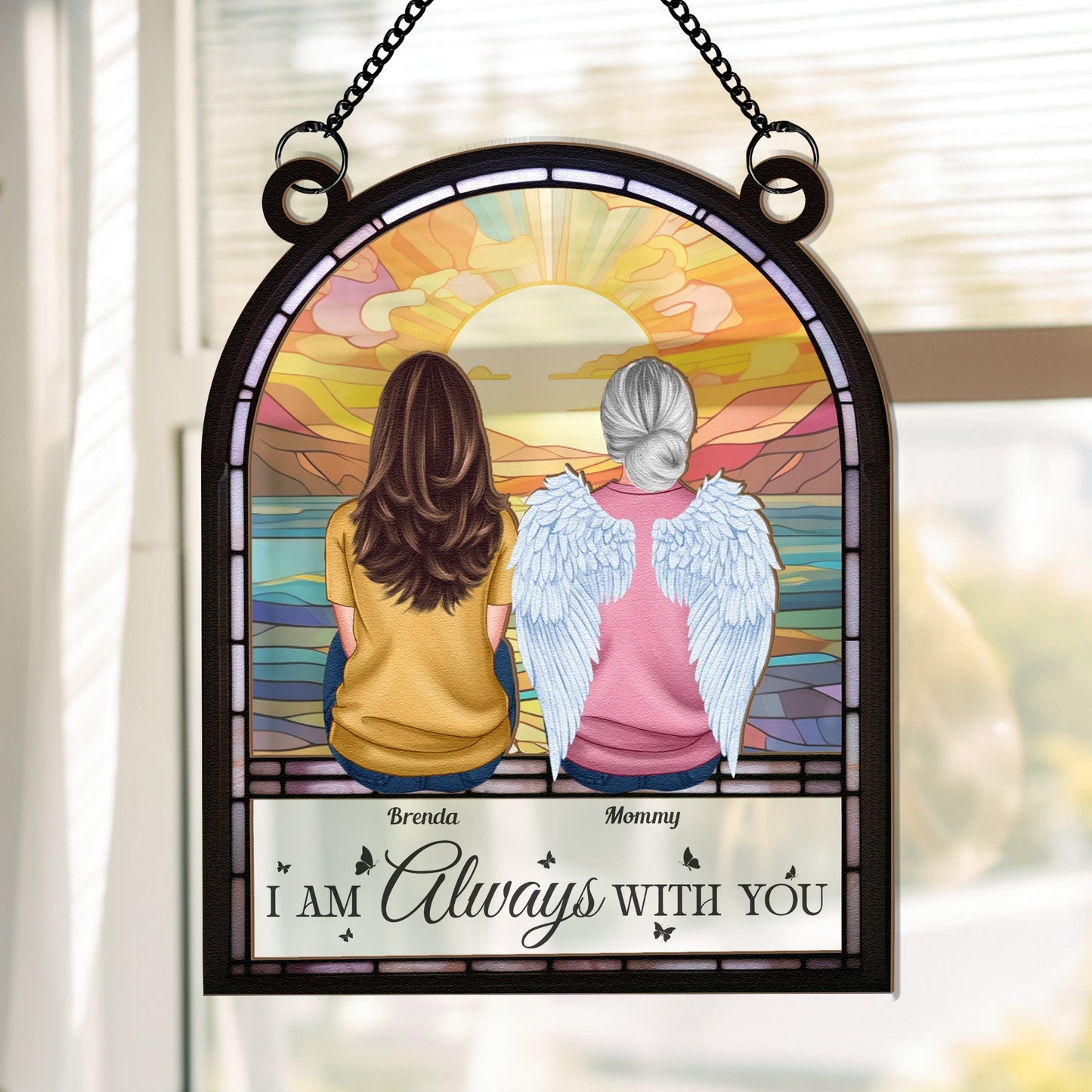 Personalized Memorial For Loved One Suncatcher - 'I Am Always With You' Keepsake Gift