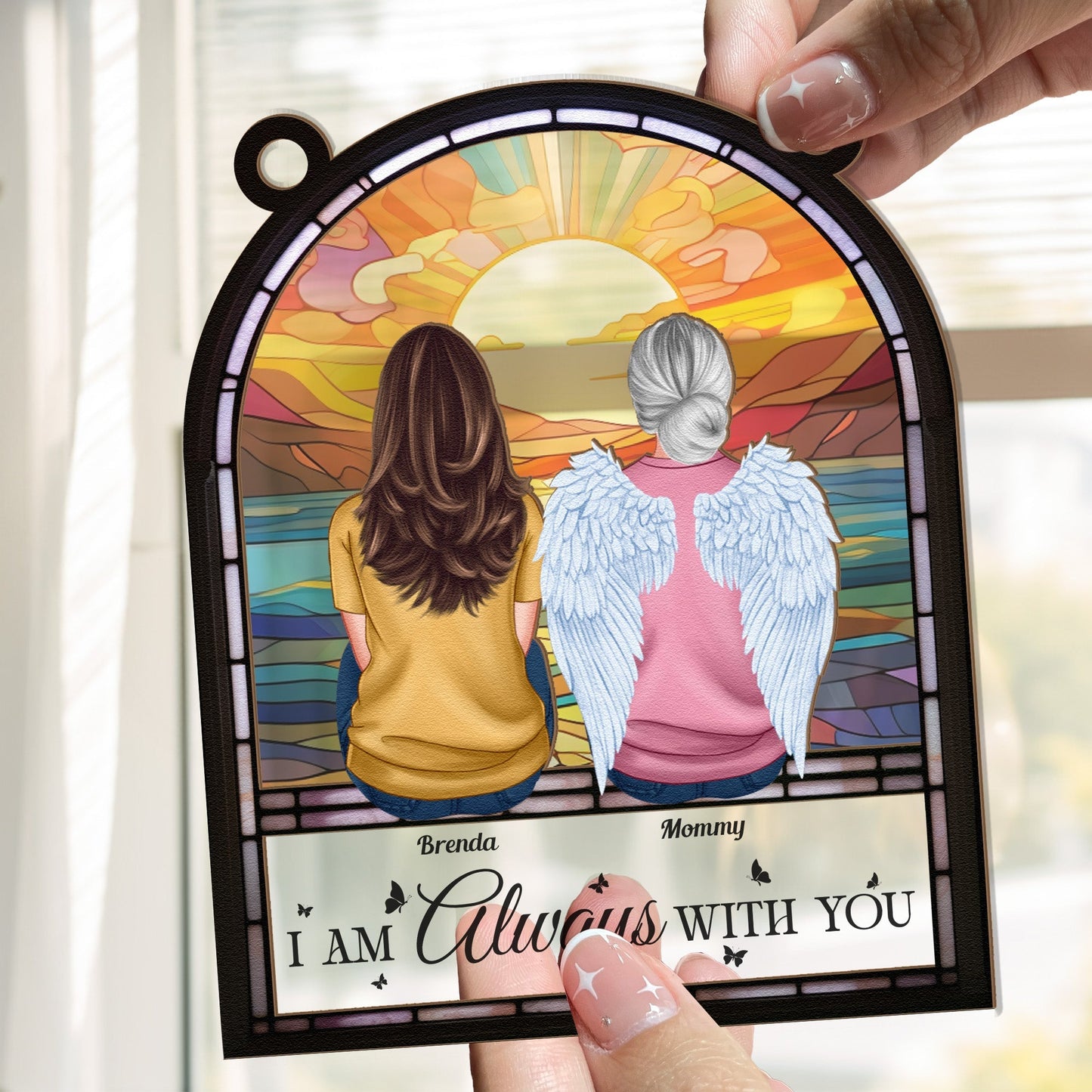 Personalized Memorial For Loved One Suncatcher - 'I Am Always With You' Keepsake Gift