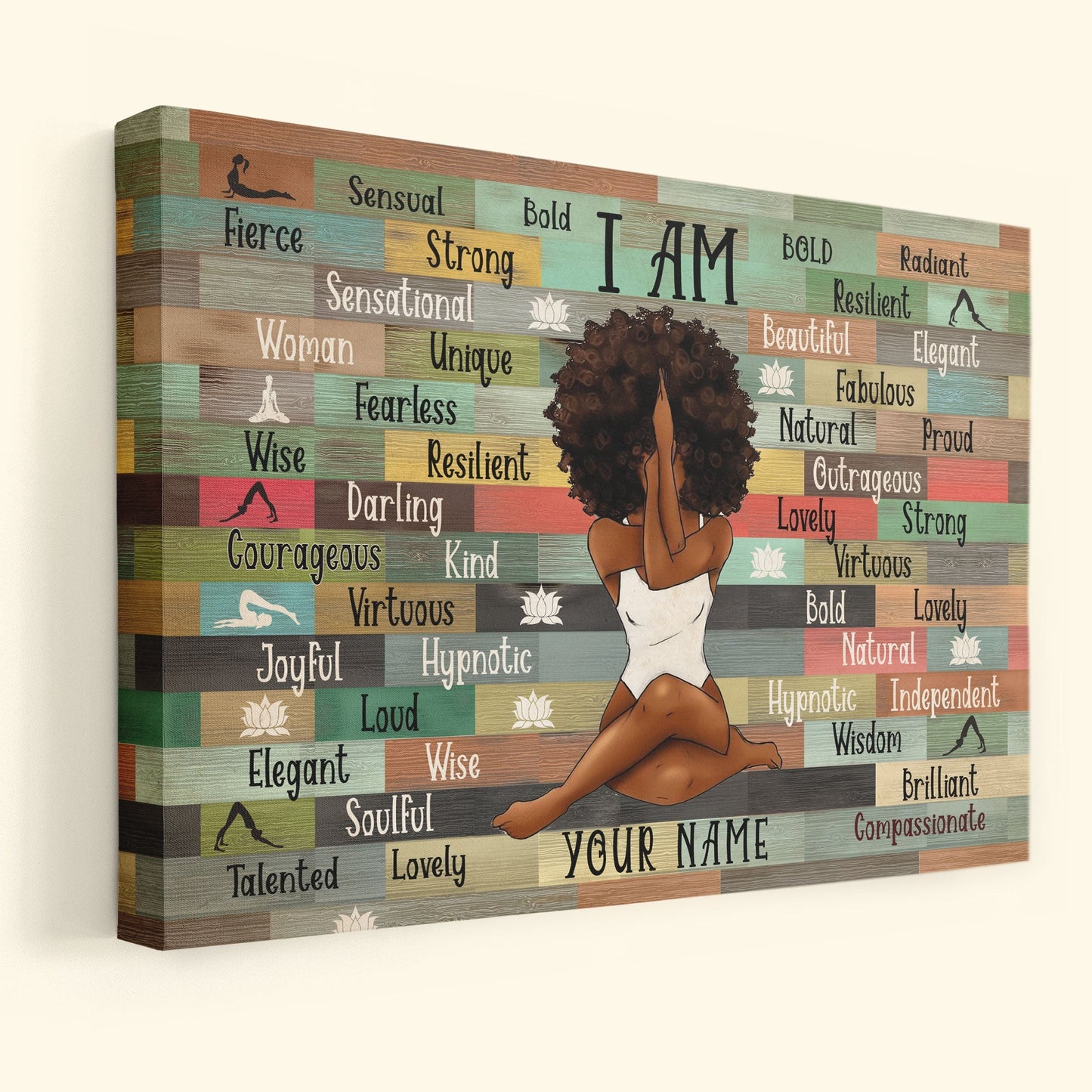 Custom I AM Canvas Art: Empowering Gift for Black Women & Self-Love