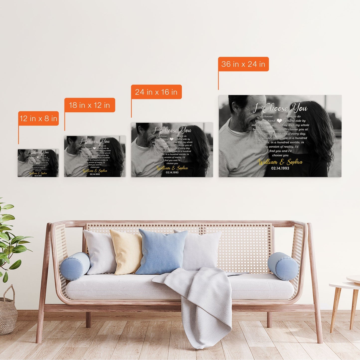 Personalized 'I Choose You' Canvas - Custom Wedding & Anniversary Wall Art