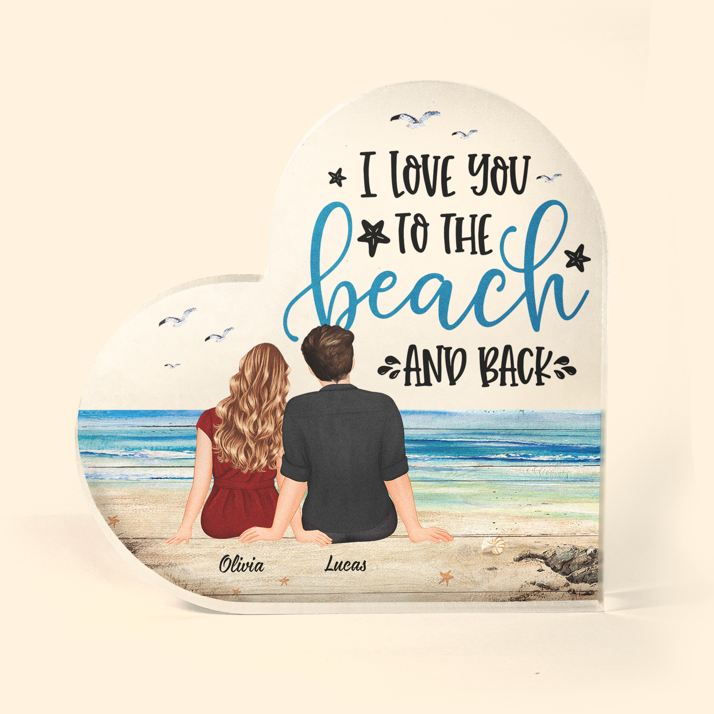 Personalized 'I Love You To The Beach And Back' Couple Beach Plaque