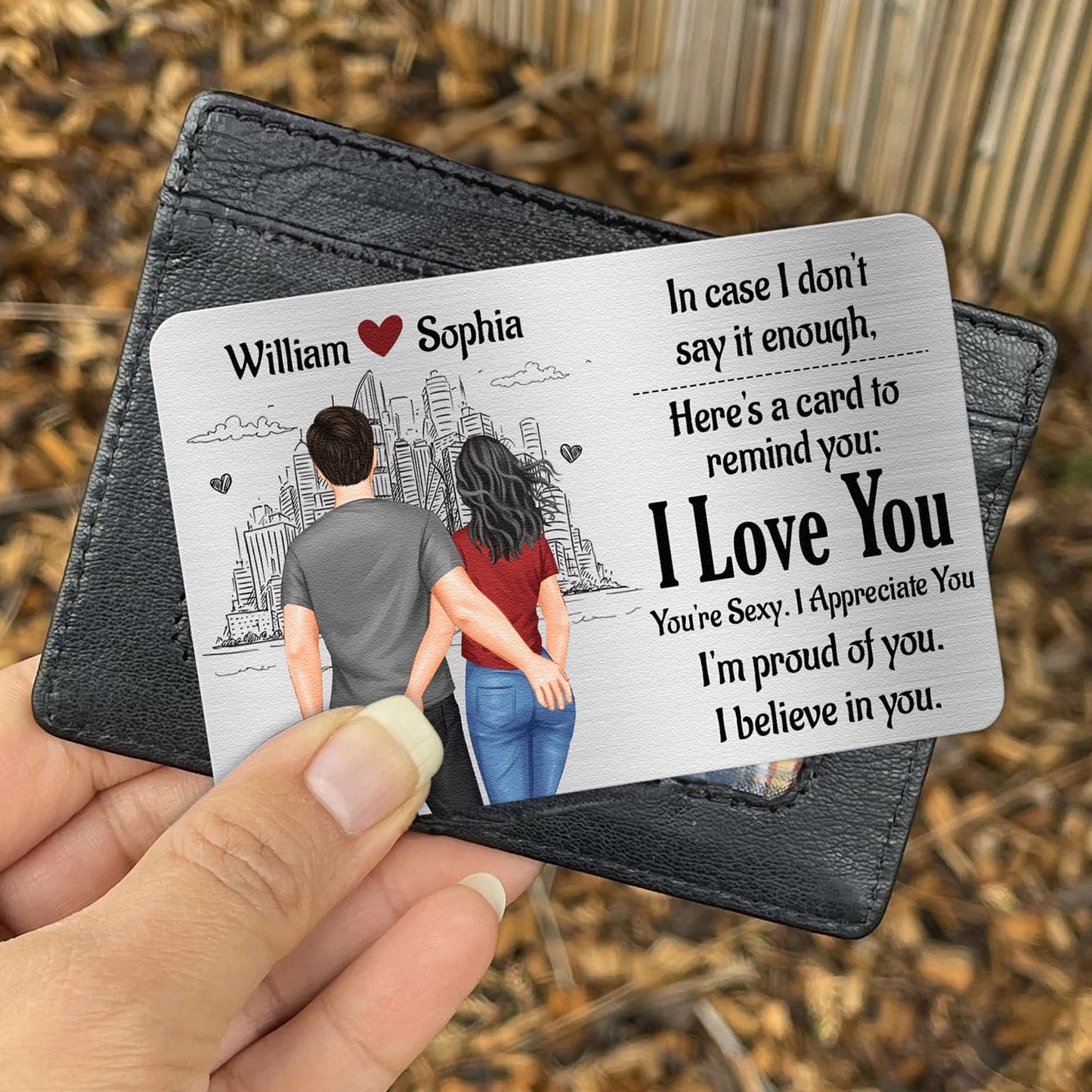 Personalized 'I Love You' Wallet Card for Couples - Sentimental Keepsake