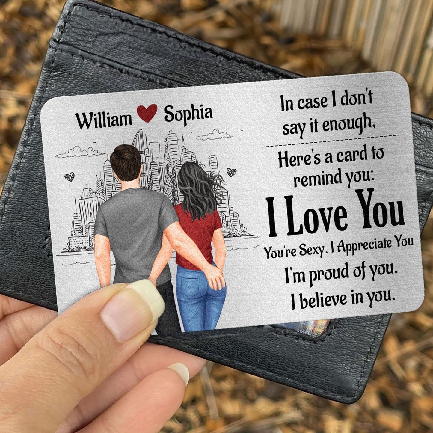 Personalized 'I Love You' Wallet Card for Couples - Sentimental Keepsake