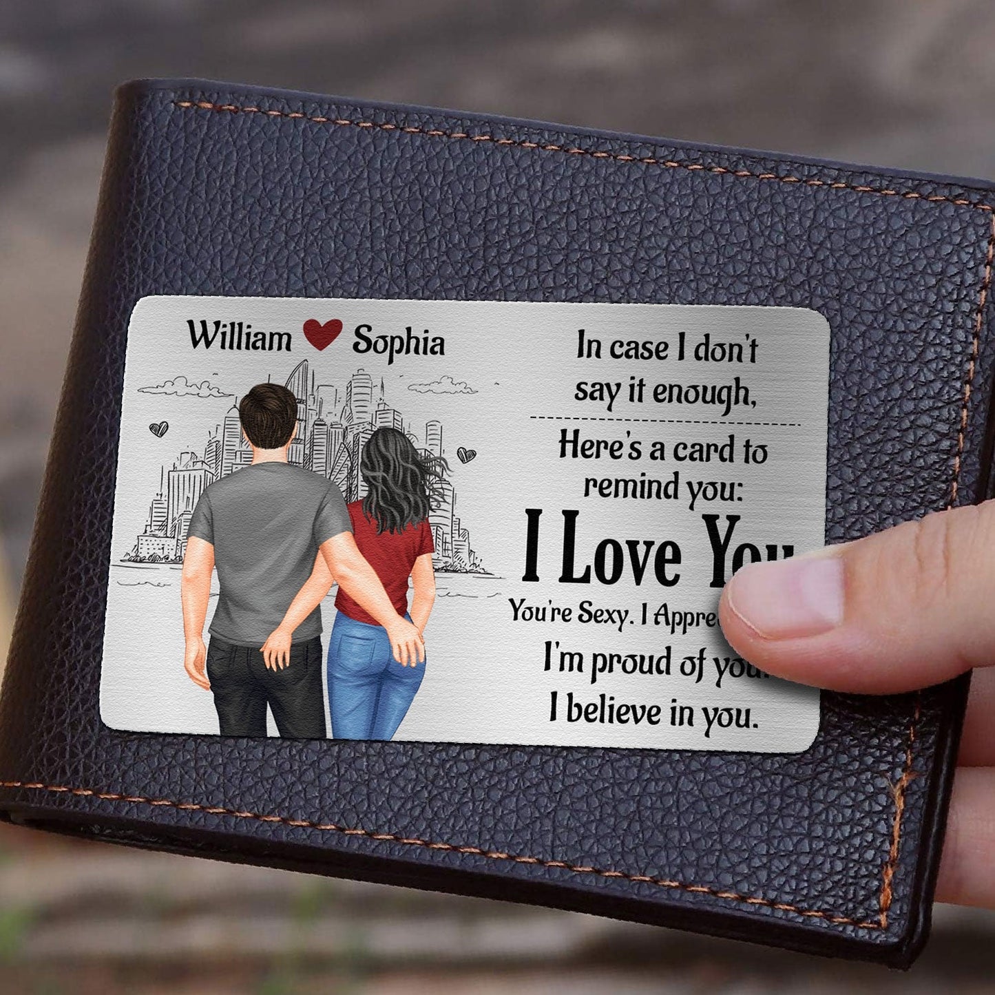 Personalized 'I Love You' Wallet Card for Couples - Sentimental Keepsake