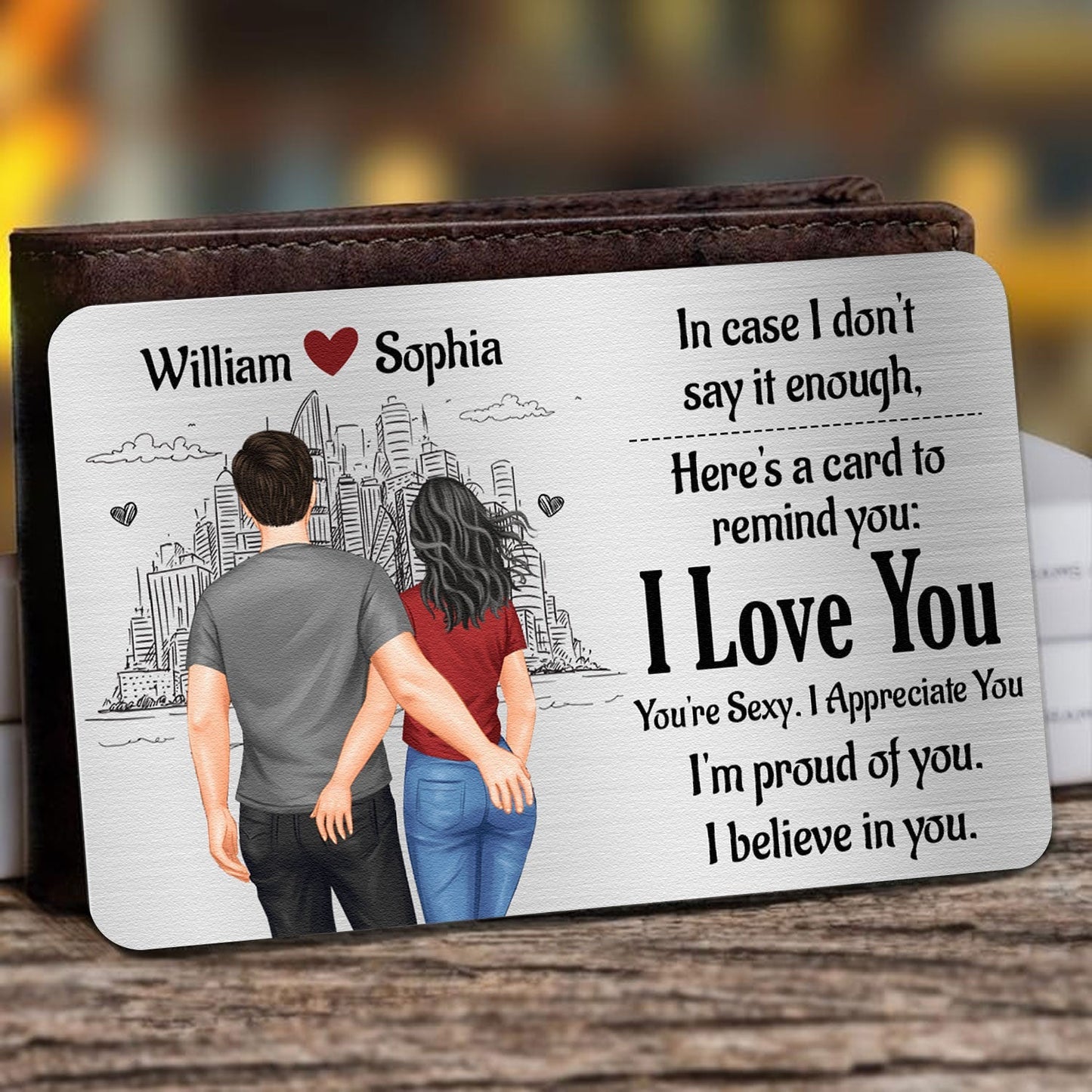 Personalized 'I Love You' Wallet Card for Couples - Sentimental Keepsake
