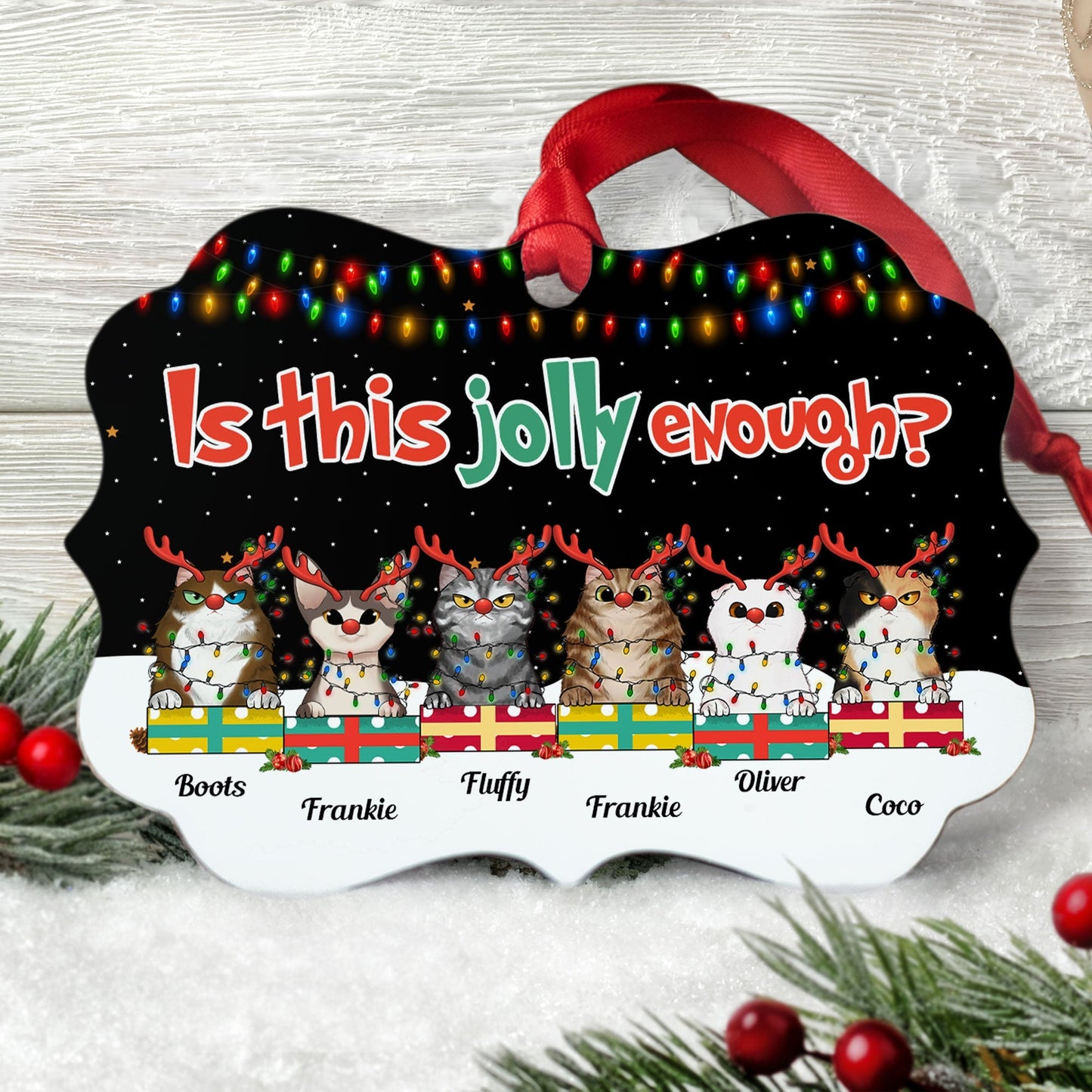 Custom Cat Christmas Ornament: Is This Jolly Enough? Festive Gift for Cat Lovers