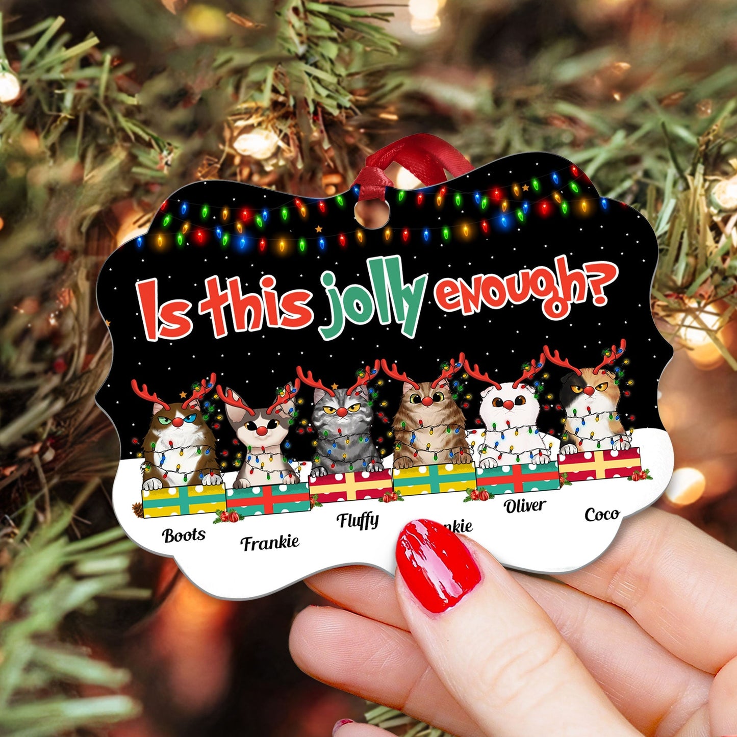 Custom Cat Christmas Ornament: Is This Jolly Enough? Festive Gift for Cat Lovers