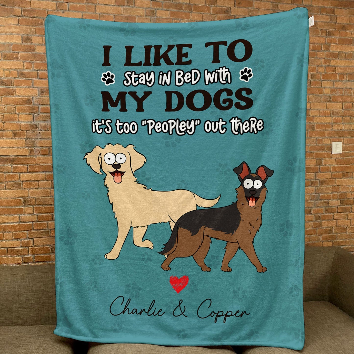 Personalized 'Too Peopley' Dog Lovers Blanket - Custom Pet Breed & Name Throw