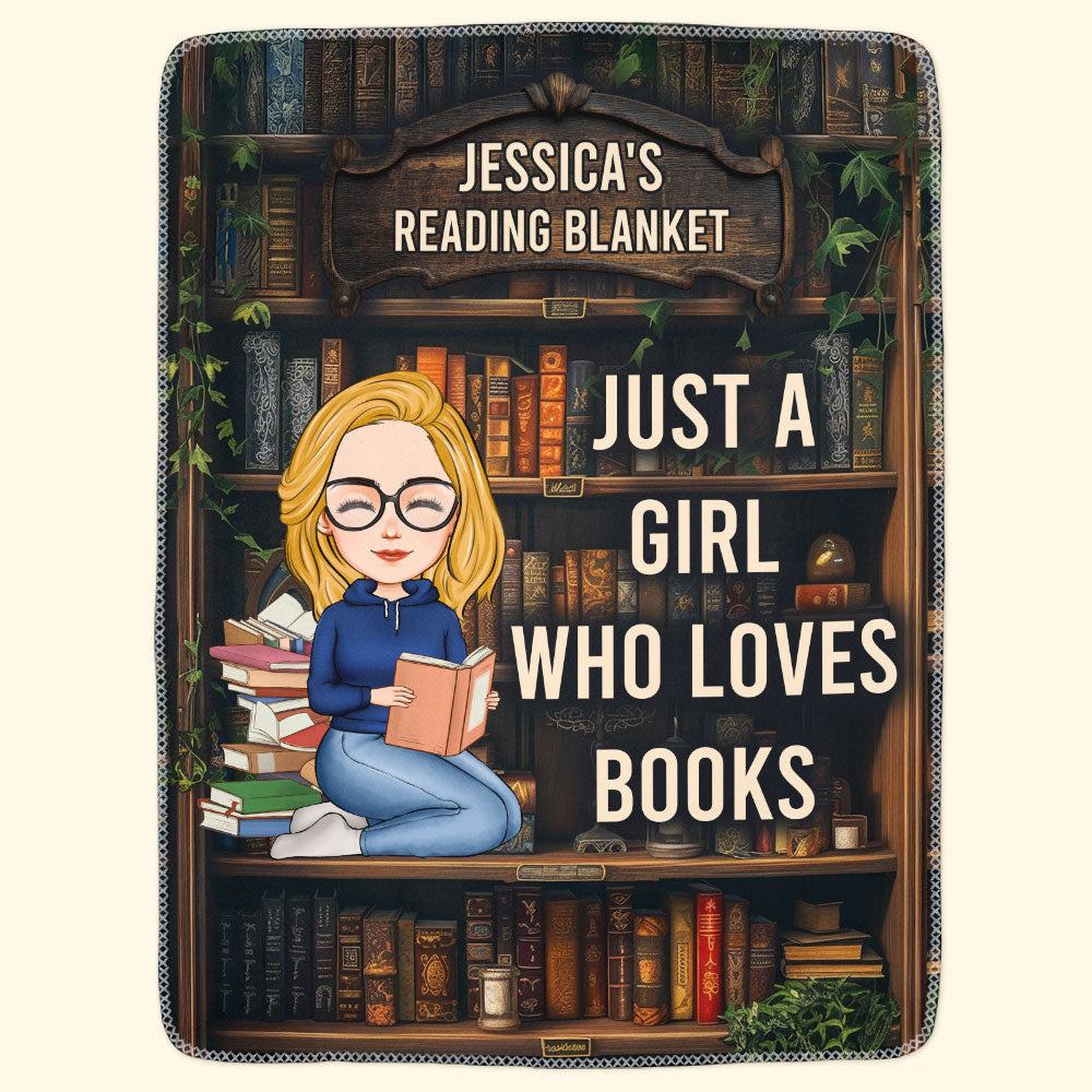 Personalized Reading Blanket - Loves Books, Loses My Mind