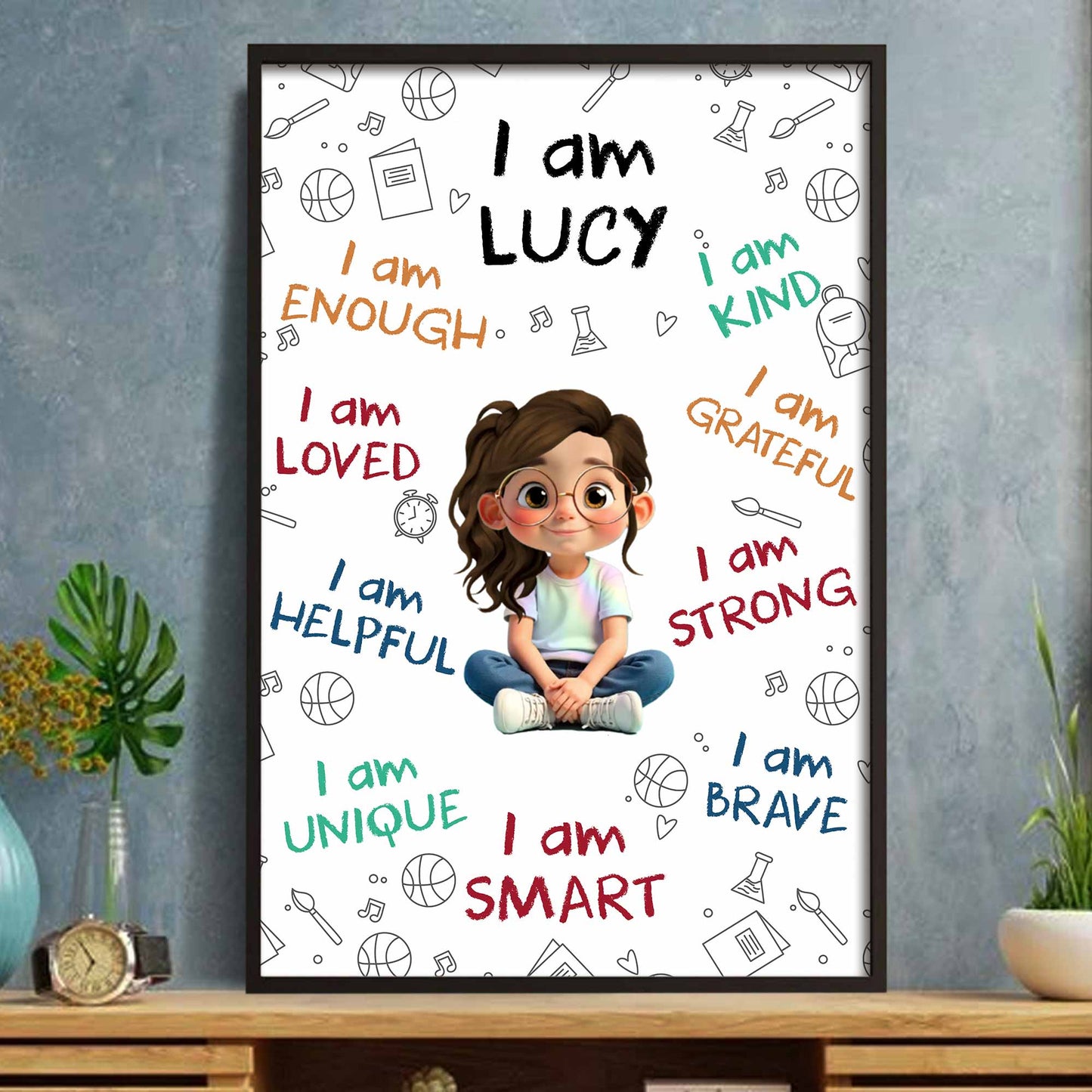 Personalized Affirmations Canvas / Poster - Custom Name Positive Wall Art