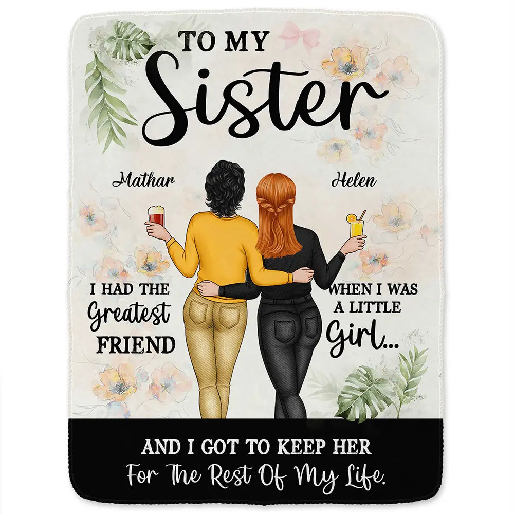 Gift For Bestie, Gift For Sisters - To My Sister Keep You For The Rest Of My Life - Personalized Fleece Blanket, Sherpa Blanket