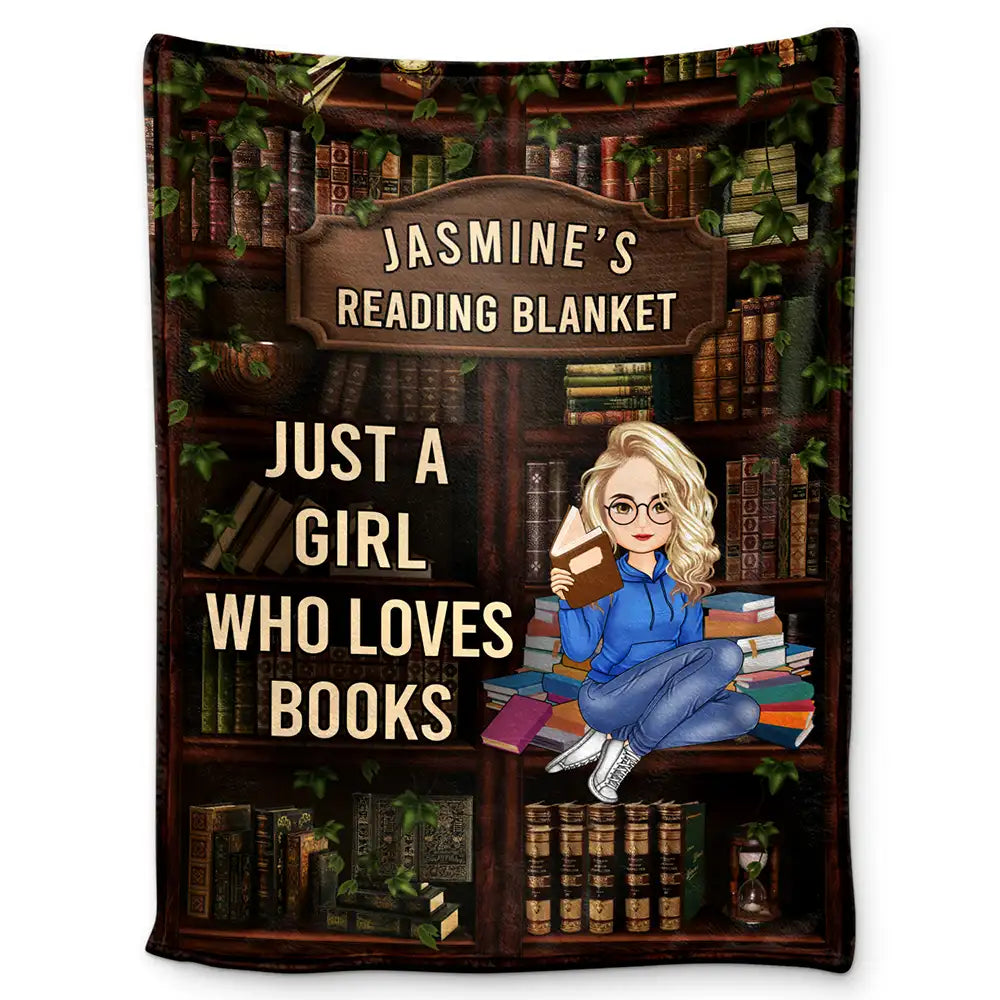 Gift For Yourself, Gift For Women, Gift For Men - Just A Girl Boy Who Loves Books - Personalized Fleece Blanket, Sherpa Blanket