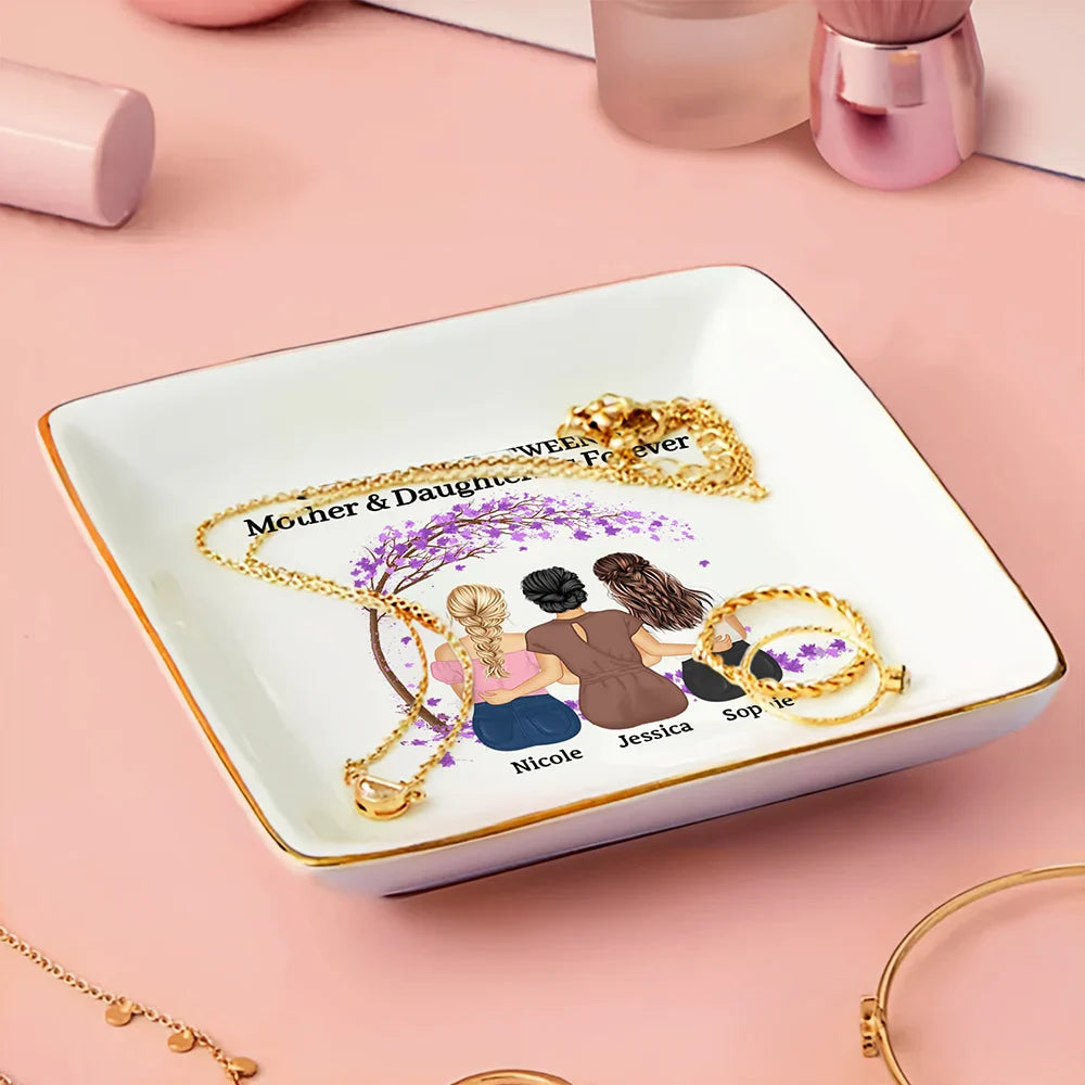 Gift For Mother,Mom - Daughters (Adult),Gift For Daughter,Love - The Love Between Mother & Daughters Is Forever - Personalized Ring Dish