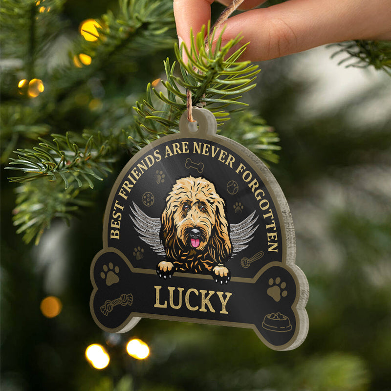 Heartfelt Personalized Dog Memorial For Loved One Ornament: 'Best Friends Are Never Forgotten'
